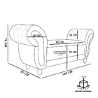 Recamier Com Baú Grécia 140cm Pé Chanfrados Pu Nozes M11 - D'