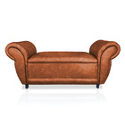 Recamier Com Baú Grécia 195 Cm Corano Nozes Pés Chanfrados M1