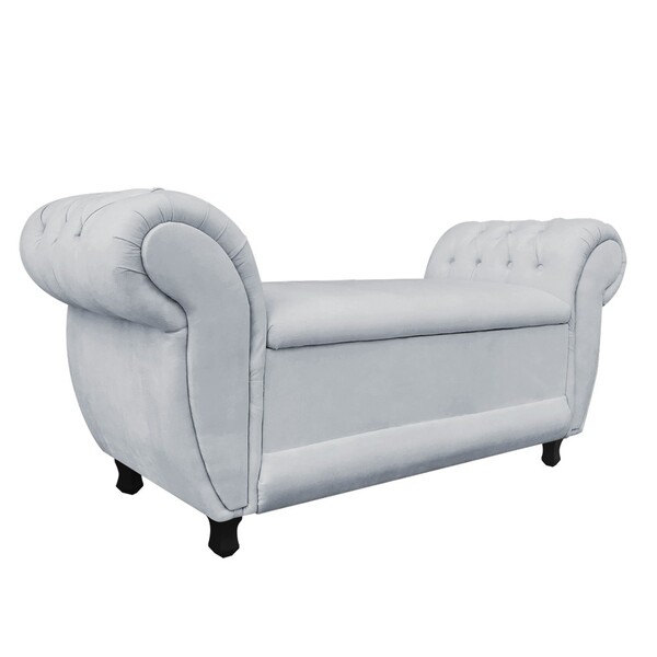 Recamier Com Baú Grécia 195 Cm Namoradeira Calçadeira Suede C