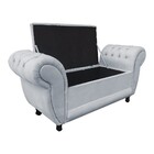 Recamier Com Baú Grécia Namoradeira Calçadeira 195 Cm Suede D