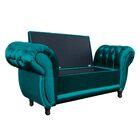 Recamier Com Baú Grécia Namoradeira Calçadeira Acetinado - D'