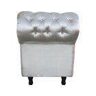 Recamier Com Baú Grécia Namoradeira Calçadeira Acetinado Off-