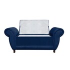 Recamier Com Baú Itália Namoradeira Calçadeira Suede Azul Mar