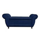 Recamier Com Baú Itália Namoradeira Calçadeira Suede Azul Mar