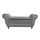 Recamier Com Baú Itália Namoradeira Calçadeira Suede Grafite