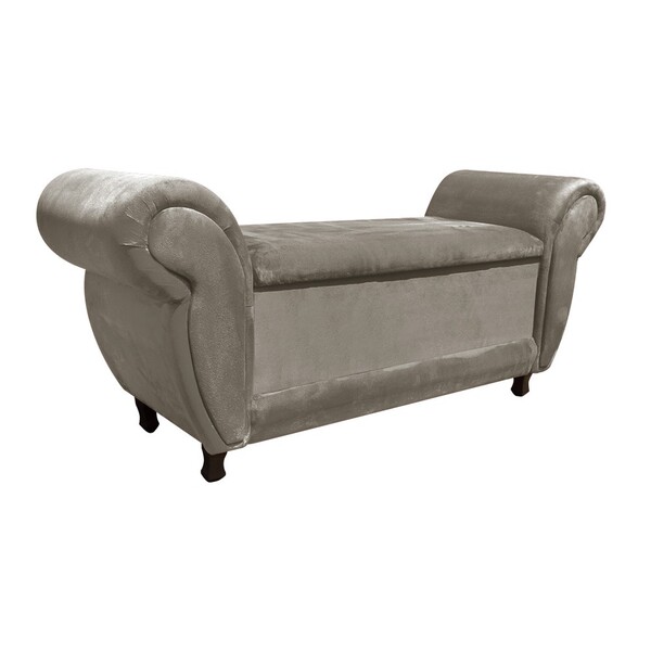 Recamier Com Baú Itália Namoradeira Calçadeira Suede M11 - D'