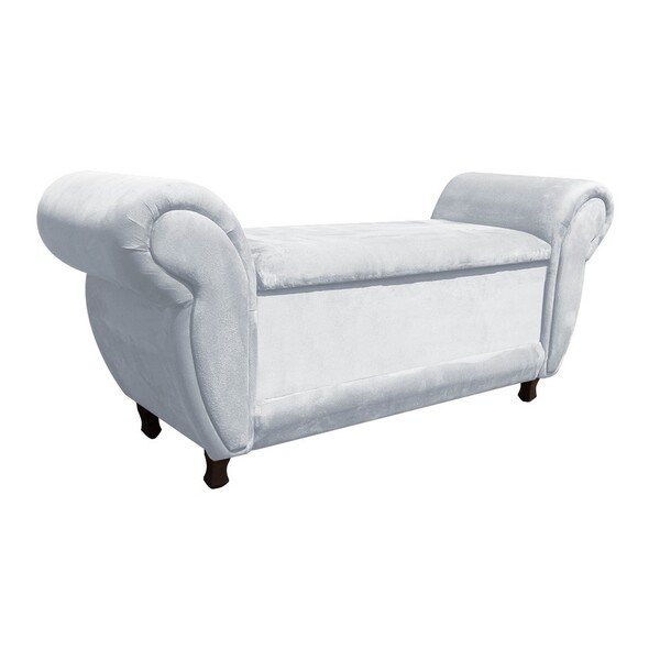 Recamier Com Baú Itália Namoradeira Calçadeira Suede M11 - D'