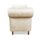 Recamier Com Baú Munique 140 Cm Acetinado Bege Pés Chanfrados