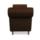 Recamier Com Baú Munique 140 Cm Acetinado Marrom Pés Chanfrad