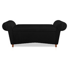 Recamier Com Baú Munique 195 Cm Acetinado Preto Pés Chanfrado