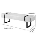 Recamier Com Pés De Metal, Fivela Em Couro Marrom E Estofado