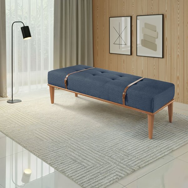 Recamier De Madeira Eucalipto, Estofado E Cinto De Couro Yari