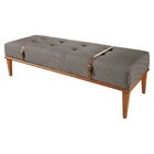 Recamier De Madeira Eucalipto, Estofado E Cinto De Couro Yari