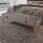 Recamier De Madeira Eucalipto, Estofado E Cinto De Couro Yari