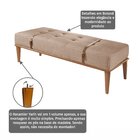 Recamier De Madeira Eucalipto, Estofado E Cinto De Couro Yari