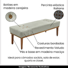 Recamier Decorativo 140cm Kors Veludo Pés De Madeira Prata G6