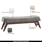 Recamier Decorativo 140cm Lionel Linho Pés Madeira Cinza/imbú