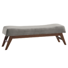 Recamier Decorativo 140cm Lionel Linho Pés Madeira Cinza/imbú