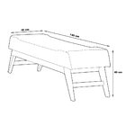 Recamier Decorativo 140cm Lionel Linho Pés Madeira Cinza/natu