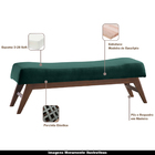 Recamier Decorativo 140cm Lionel Veludo Pés Madeira Verde/imb