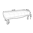 Recamier Decorativo 140cm Loewe Veludo Pés De Madeira Marrom