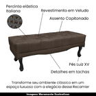 Recamier Decorativo 140cm Loewe Veludo Pés De Madeira Marrom