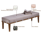 Recamier Decorativo 140cm Martínez Linho Pés Madeira Bege/nat