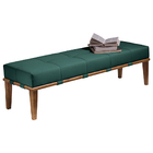 Recamier Decorativo 140cm Martínez Veludo Pés Madeira Verde/m
