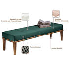 Recamier Decorativo 140cm Martínez Veludo Pés Madeira Verde/m