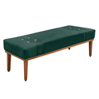 Recamier Decorativo 160cm Kors Veludo Pés De Madeira Verde Fl