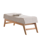 Recamier Decorativo 160cm Lionel Linho Pés Madeira Bege/natur