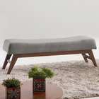 Recamier Decorativo 160cm Lionel Linho Pés Madeira Cinza/natu