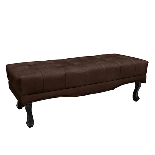 Recamier Decorativo 160cm Loewe Suede Pés De Madeira Café G63