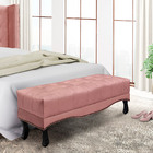 Recamier Decorativo 160cm Loewe Veludo Pés De Madeira Rosa G6