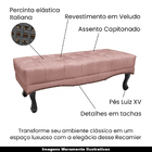 Recamier Decorativo 160cm Loewe Veludo Pés De Madeira Rosa G6