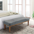 Recamier Decorativo 195cm Kors Veludo Pés De Madeira Cinza G6
