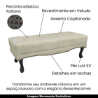 Recamier Decorativo 195cm Loewe Veludo Pés De Madeira Bege G6
