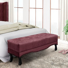 Recamier Decorativo 195cm Loewe Veludo Pés De Madeira Vinho G