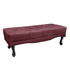 Recamier Decorativo 195cm Loewe Veludo Pés De Madeira Vinho G