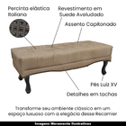 Recamier Decorativo 90cm Loewe Suede Pés De Madeira Bege G63