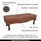 Recamier Decorativo 90cm Loewe Veludo Pés De Madeira Cobre G6
