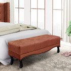 Recamier Decorativo 90cm Loewe Veludo Pés De Madeira Cobre G6