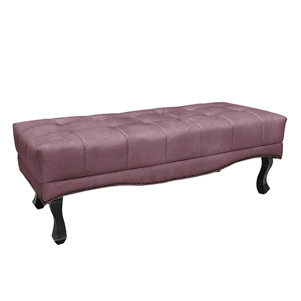Recamier Decorativo 90cm Loewe Veludo Pés De Madeira Uva G63