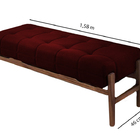 Recamier Decorativo Bordô Em Veludo 1,58m Simon