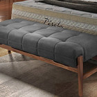 Recamier Decorativo Cinza Em Veludo 1,38m Simon