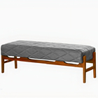 Recamier Decorativo Cinza Em Veludo 1,58m Unik