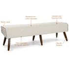 Recamier Decorativo Com Pés De Madeira Viseo D02 160 Cm Linho