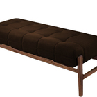 Recamier Decorativo Marrom Em Veludo 1,38m Simon