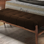 Recamier Decorativo Marrom Em Veludo 1,58m Simon