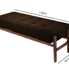 Recamier Decorativo Marrom Em Veludo 1,58m Simon